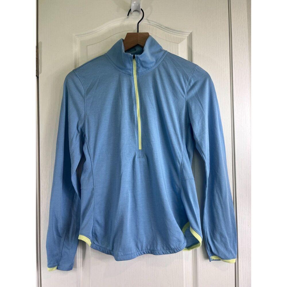 Under Armour Heat Gear Women's Fitted 1/4 Zip Pullover L/S Top Blue Size M